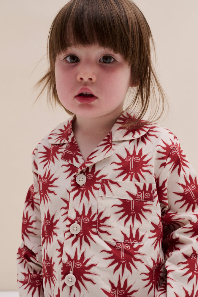 Kids 402 Long Pyjama Set Helios Cream/Red
