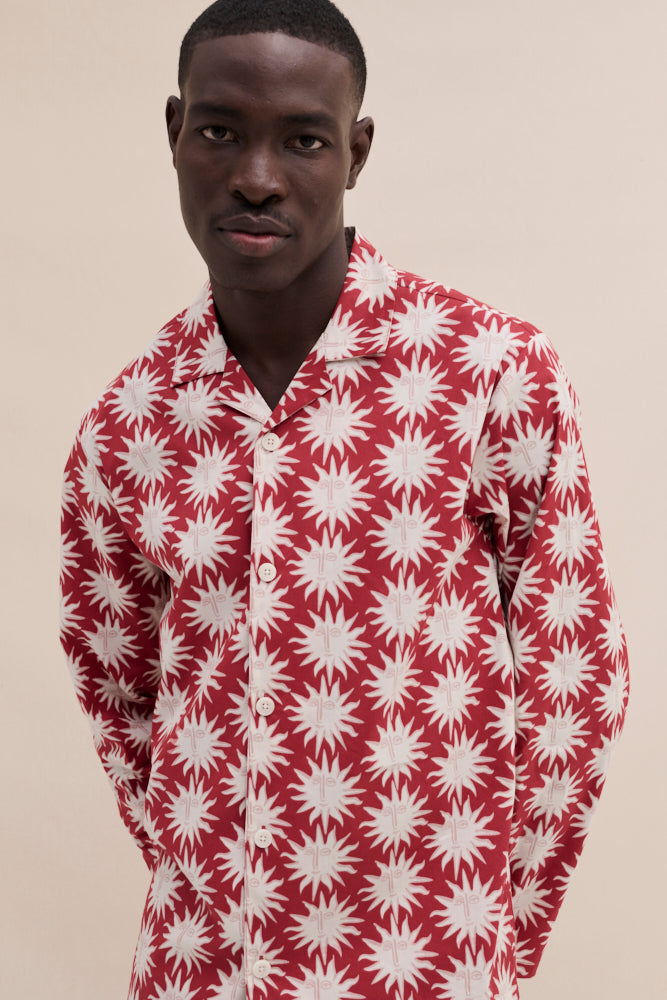 Men’s 402 Long Pyjama Set Helios Red/Cream