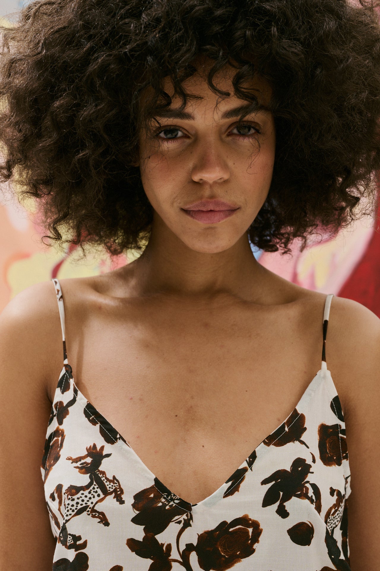 Cami Top and Wide Leg Trouser Set Bunny Cream/Brown