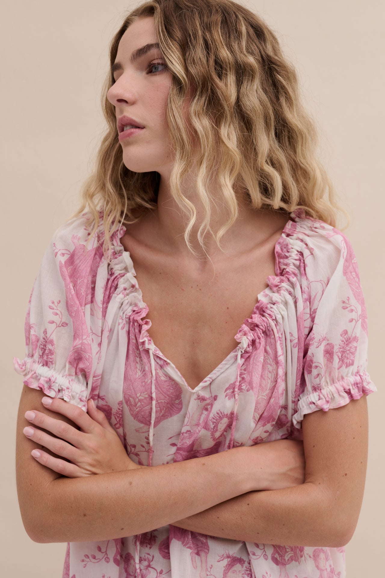 Light & Easy Short Sleeve & Trouser Set Flora Pink