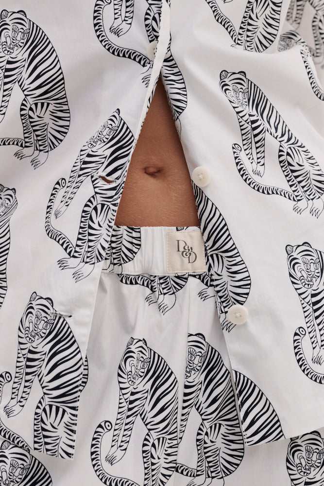 402 Long Pyjama Set Sansindo White/Black