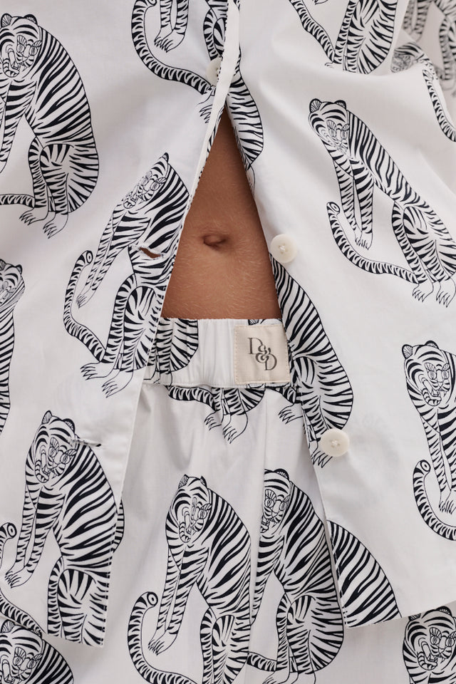 402 Long Pyjama Set Sansindo White/Black