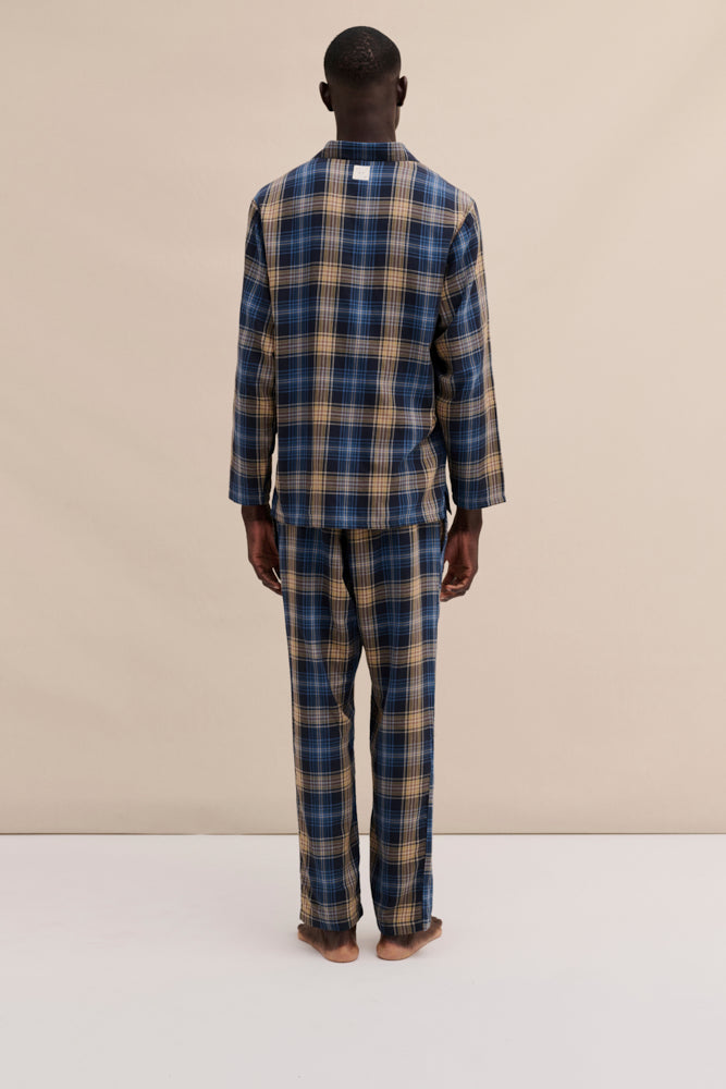 Men’s 402 Long Pyjama Set Lightweight Flannel Navy