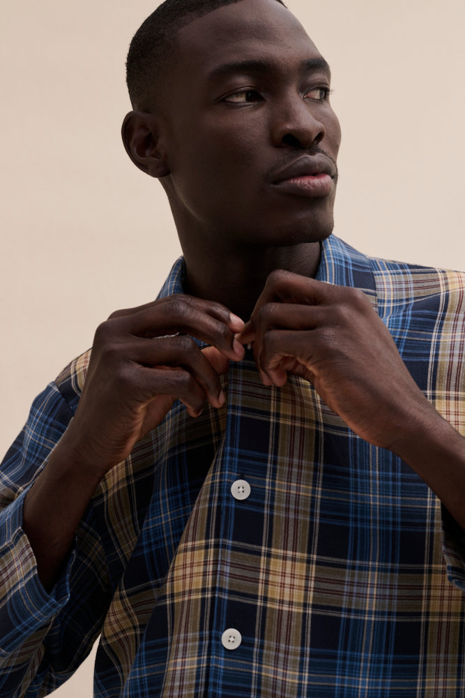 Men’s 402 Long Pyjama Set Lightweight Flannel Navy