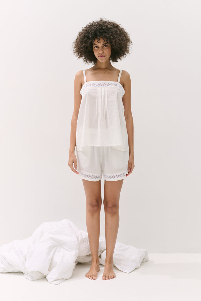 Martha Cami & Shorts Set White