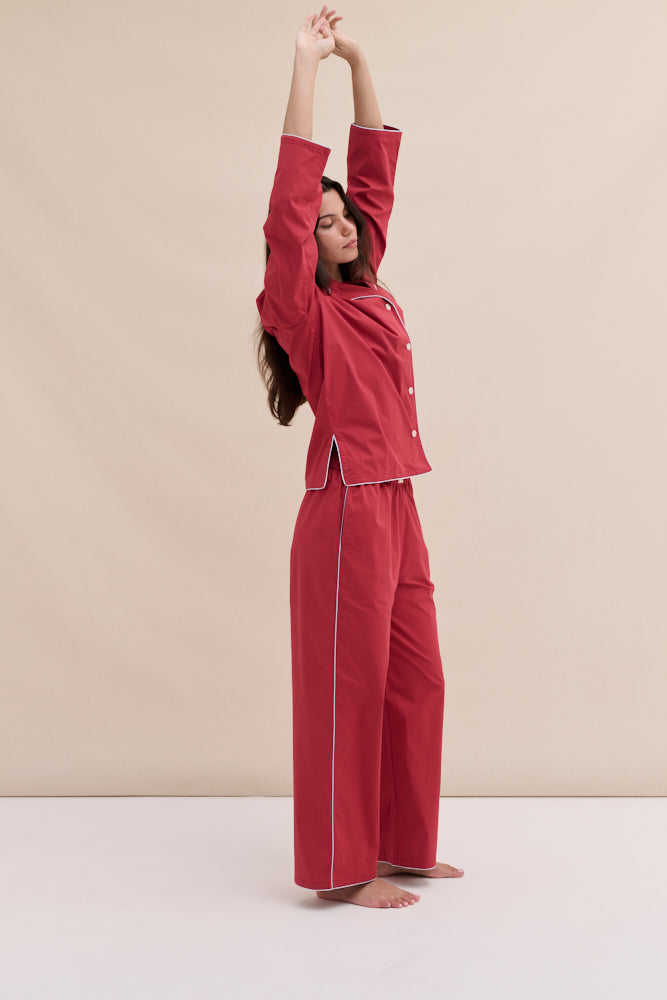 402 Long Pyjama Set Red