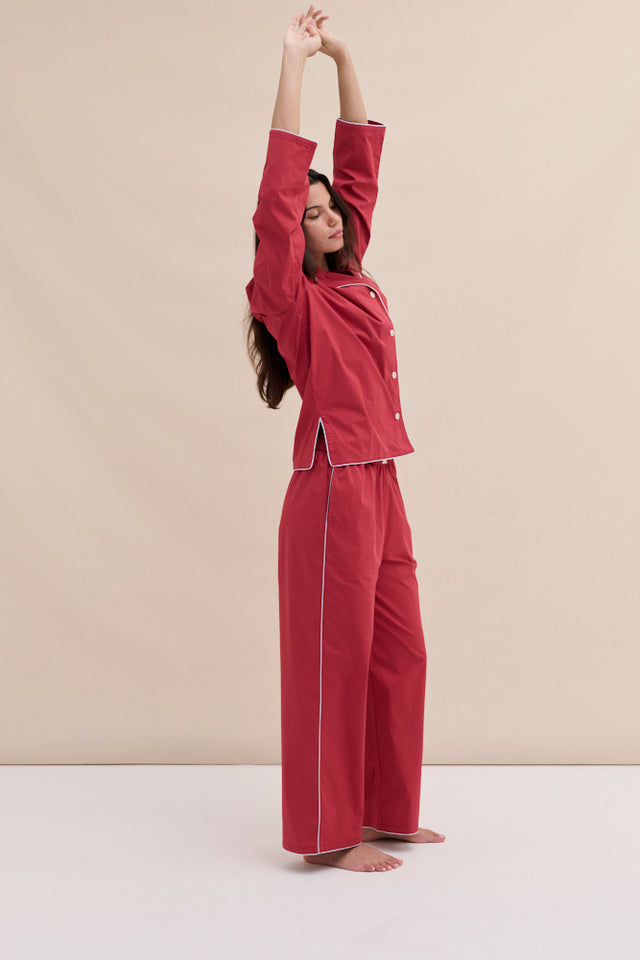 402 Long Pyjama Set Red