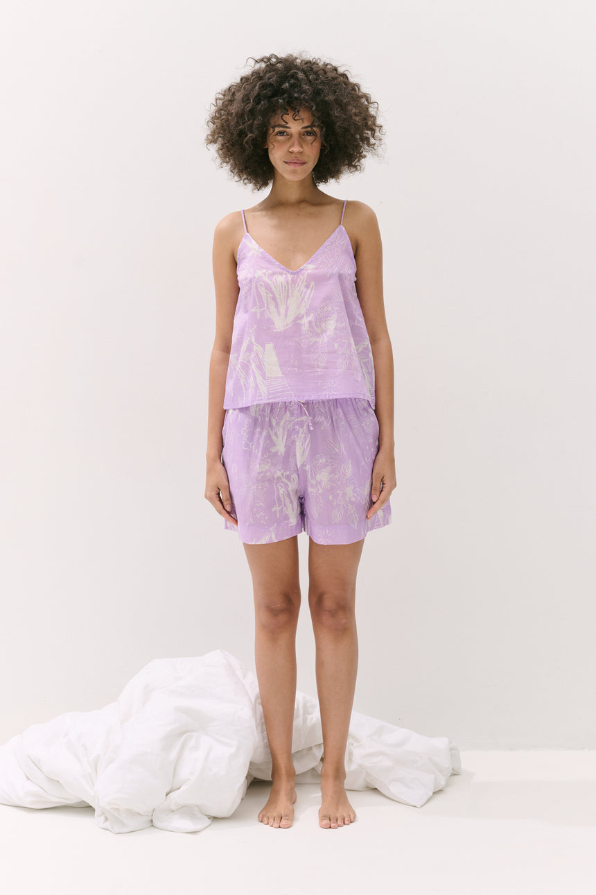 Cami &amp; Lounge Shorts Set Temple Del Sol Purple