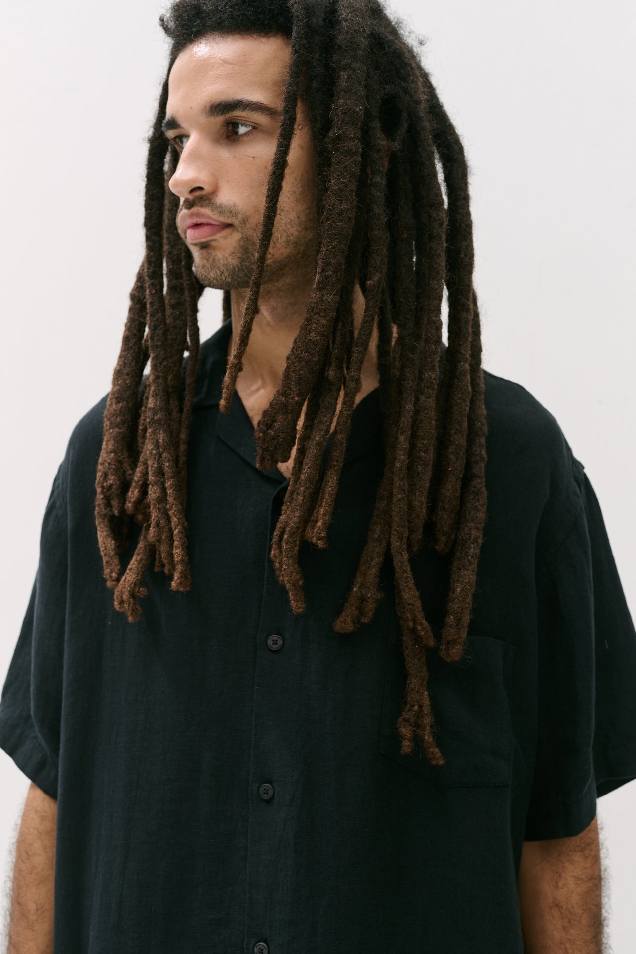 Men’s Cuban Pyjama Set Linen Black