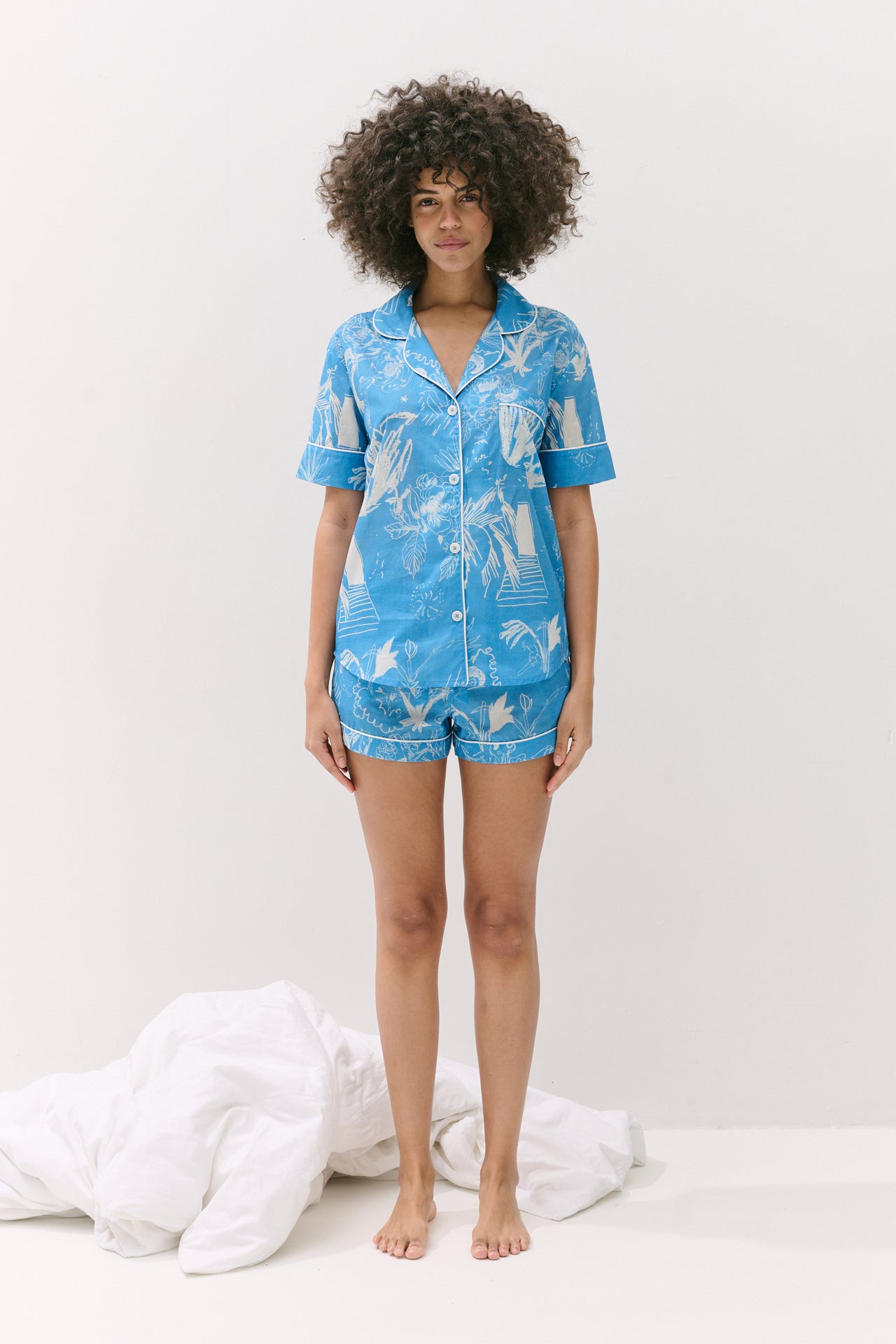 Short Pyjama Set Temple Del Sol Blue