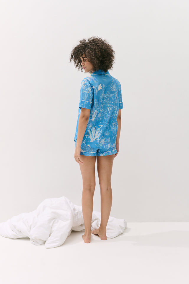 Short Pyjama Set Temple Del Sol Blue