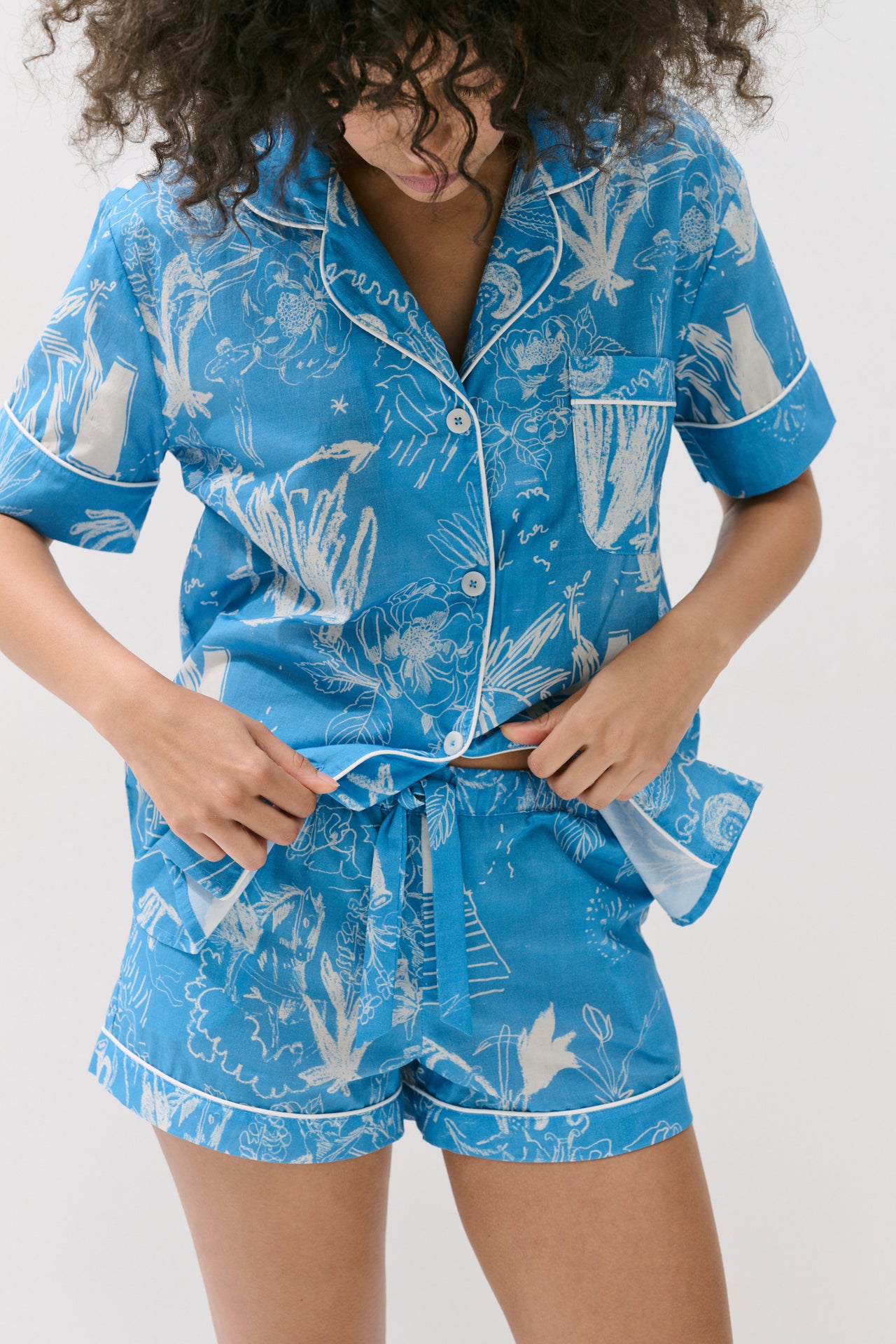 Short Pyjama Set Temple Del Sol Blue