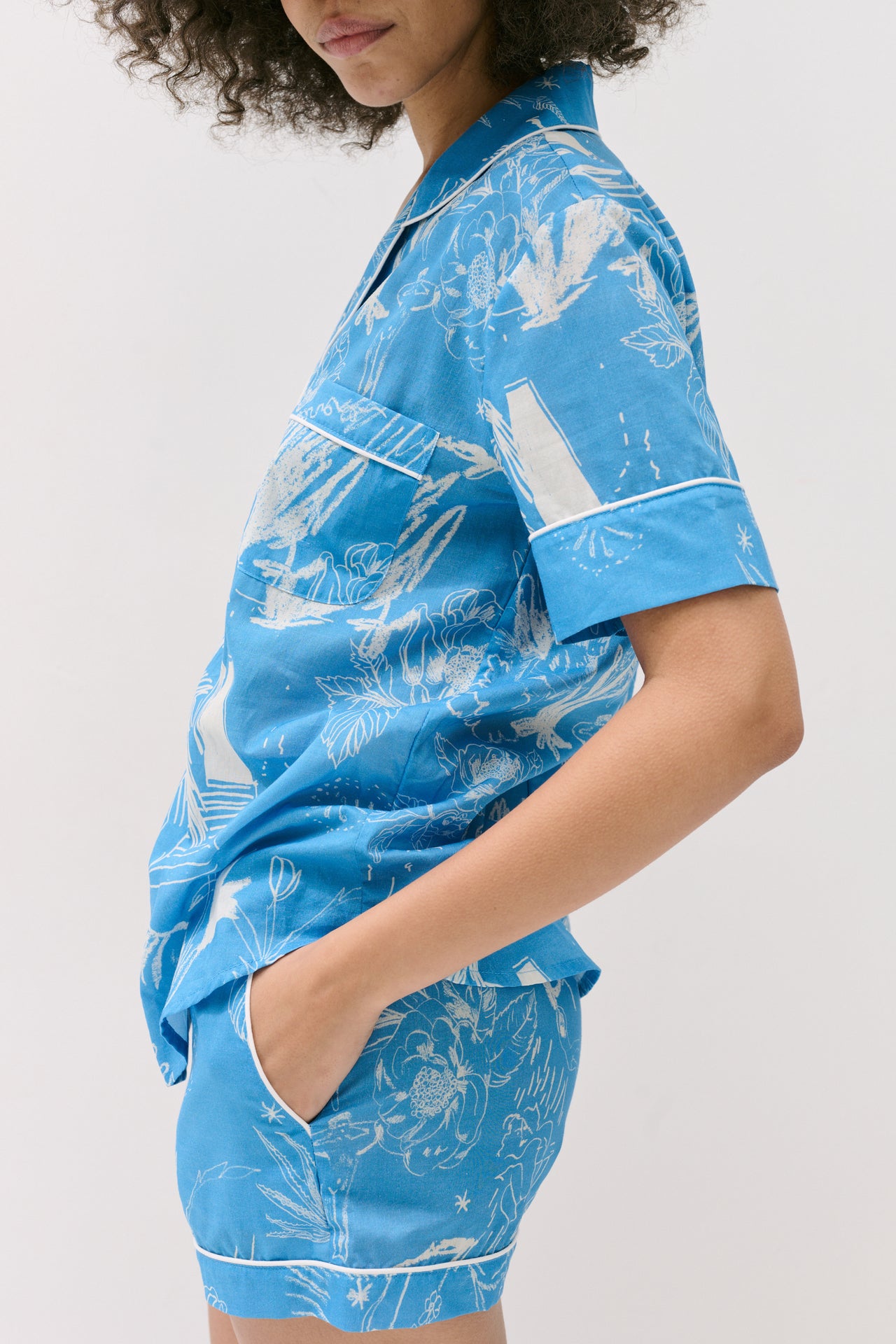 Short Pyjama Set Temple Del Sol Blue
