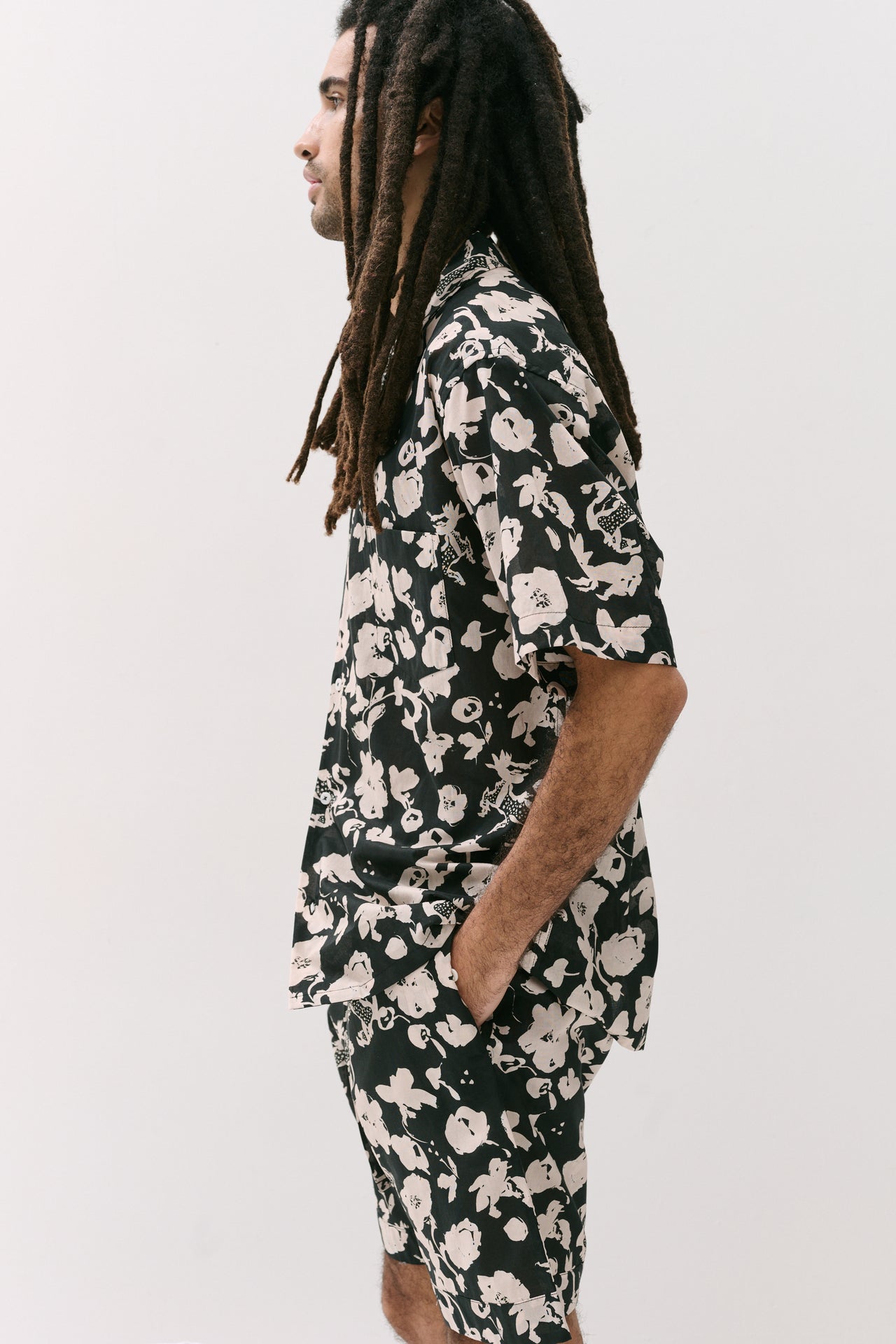 Men’s Cuban Pyjama Set Bunny Black/Cream
