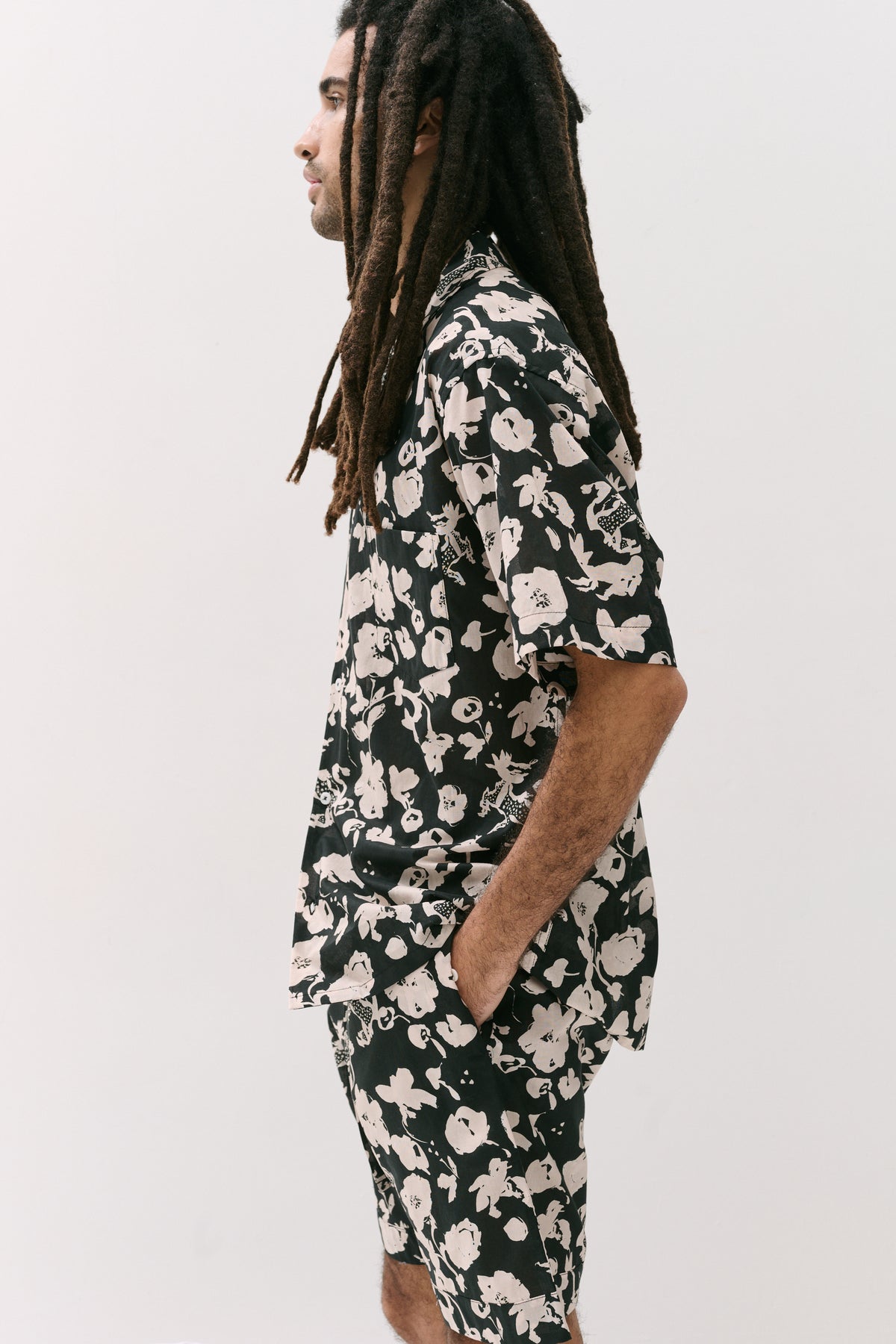 Men’s Cuban Pyjama Set Bunny Black/Cream