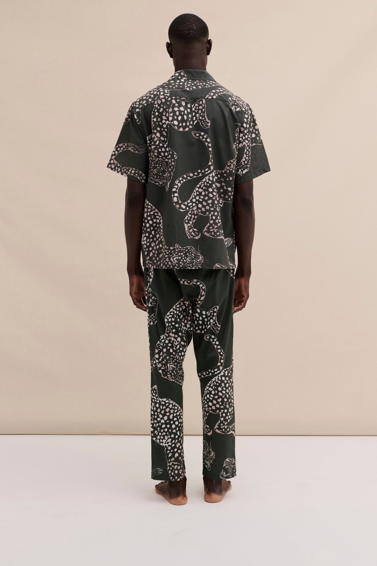 Men’s Cuban Long Pyjama Set The Jag Print Green