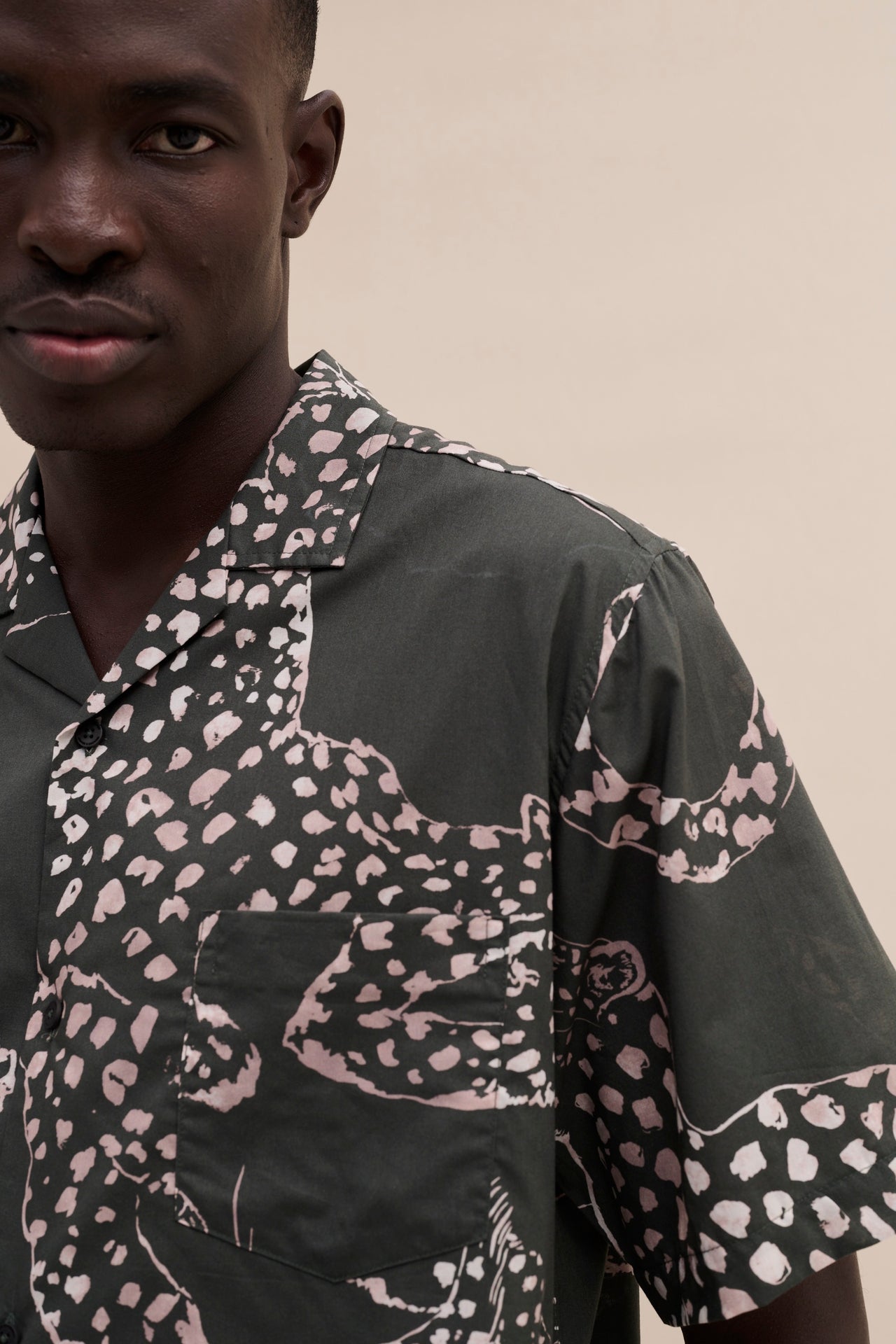 Men’s Cuban Pyjama Shirt The Jag Print Green