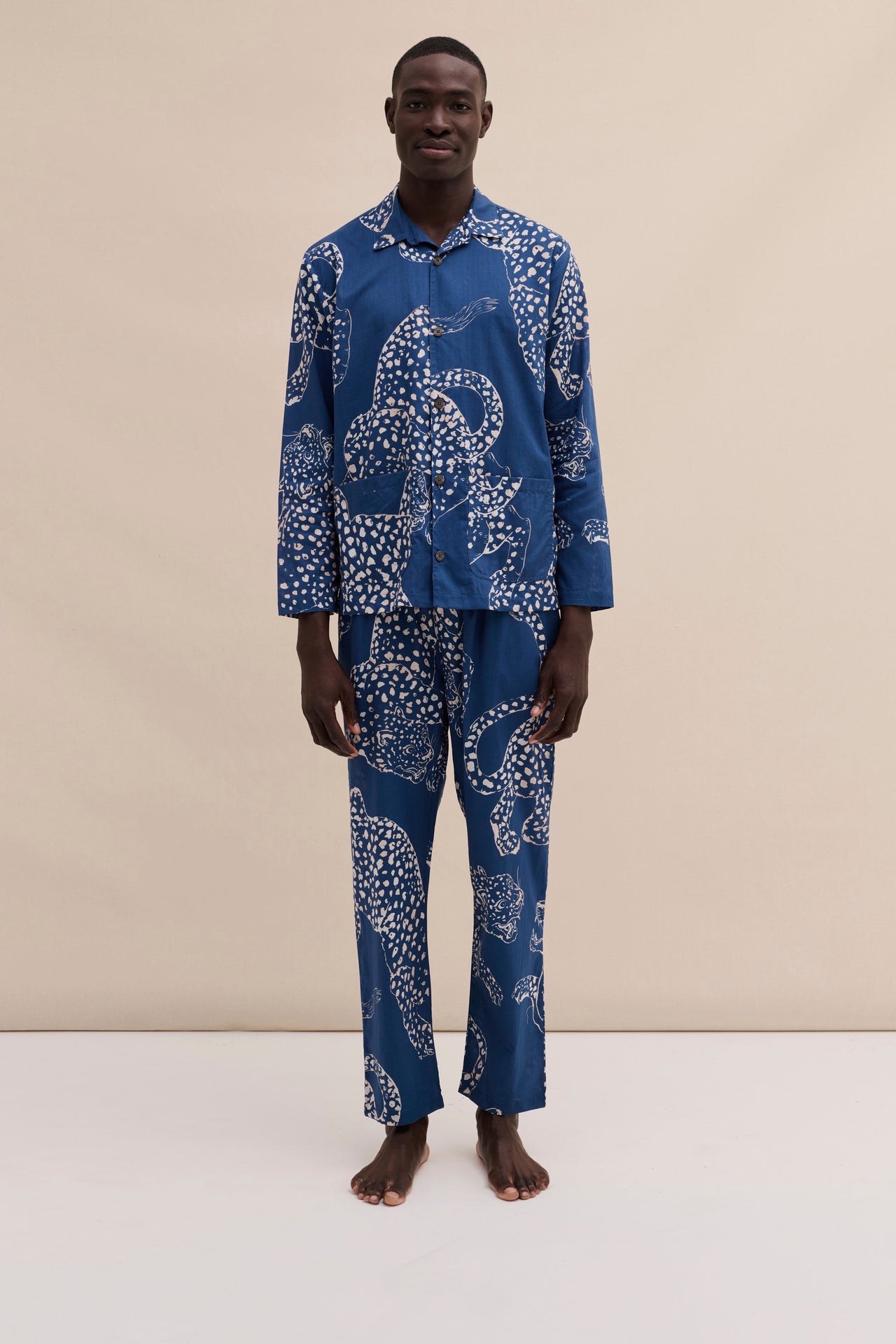 Men’s Pocket Pyjama Set The Jag Print Blue