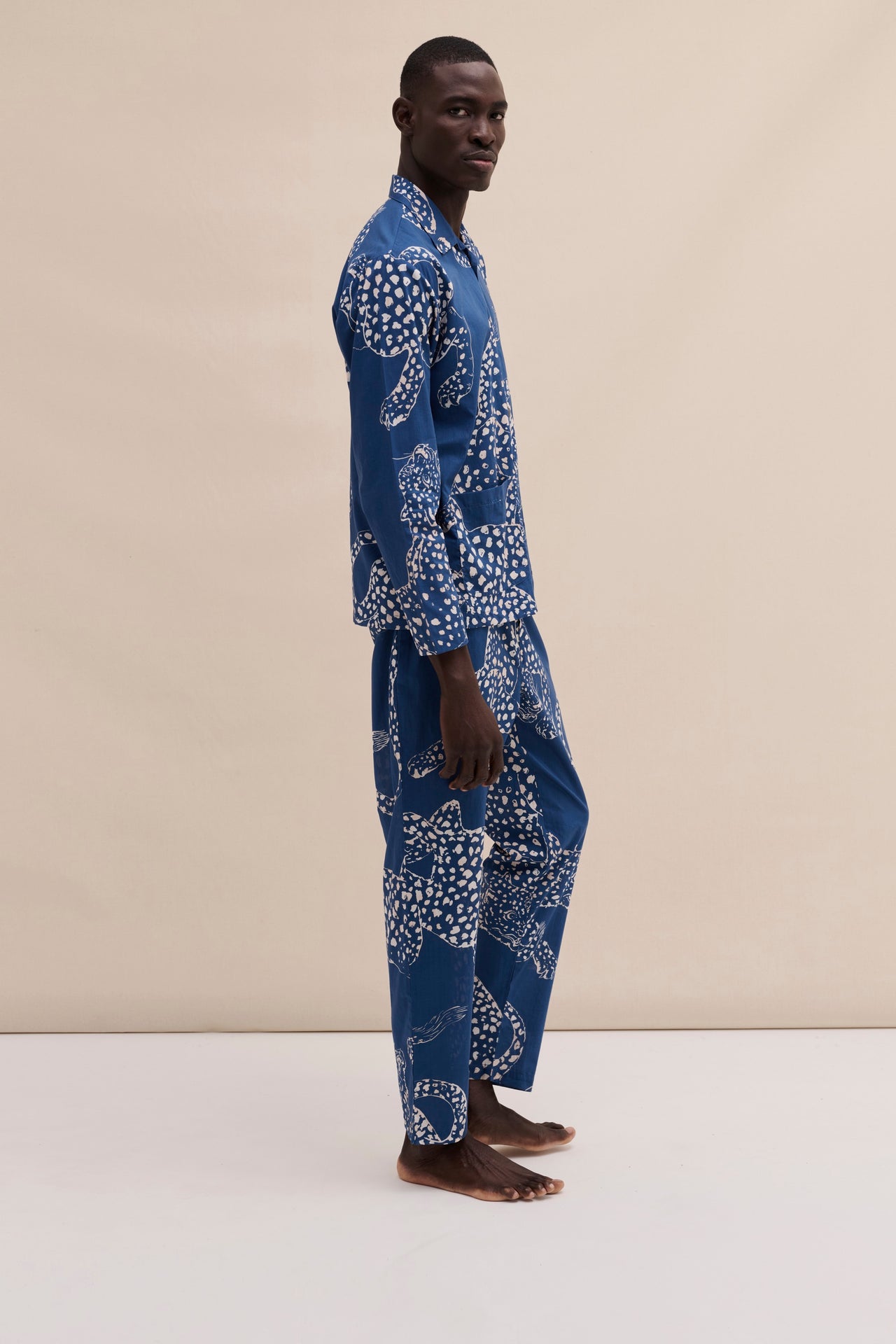 Men’s Pocket Pyjama Set The Jag Print Blue