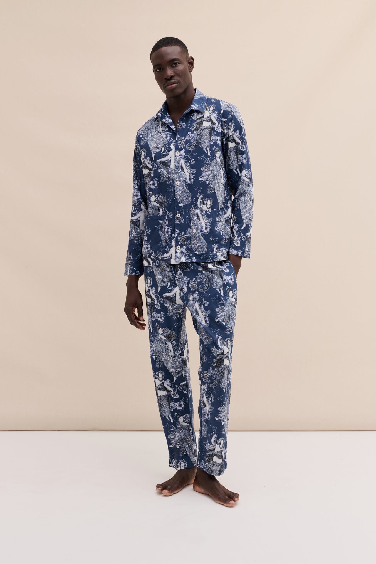 Men’s Pocket Pyjama Set Flora Navy