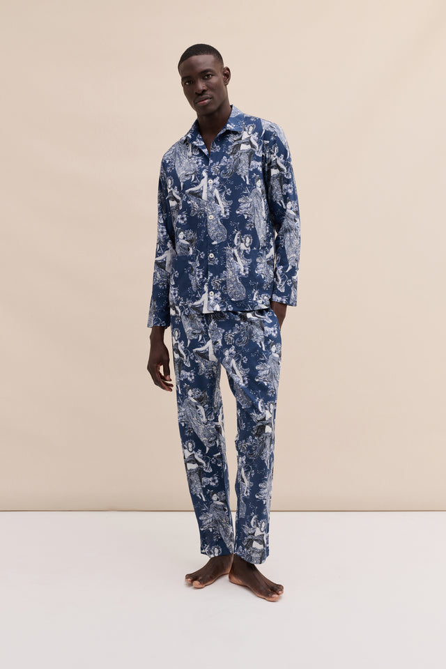 Men’s Pocket Pyjama Set Flora Navy