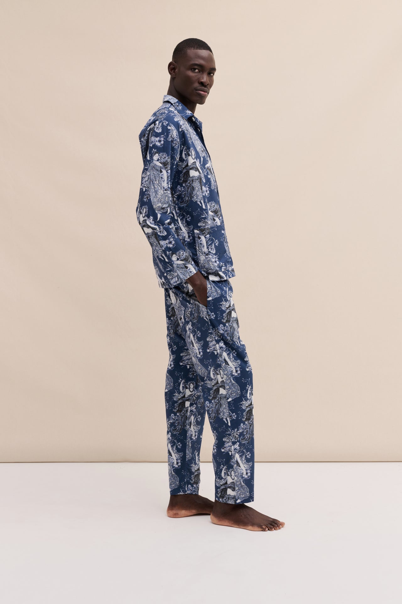 Men’s Pocket Pyjama Set Flora Navy