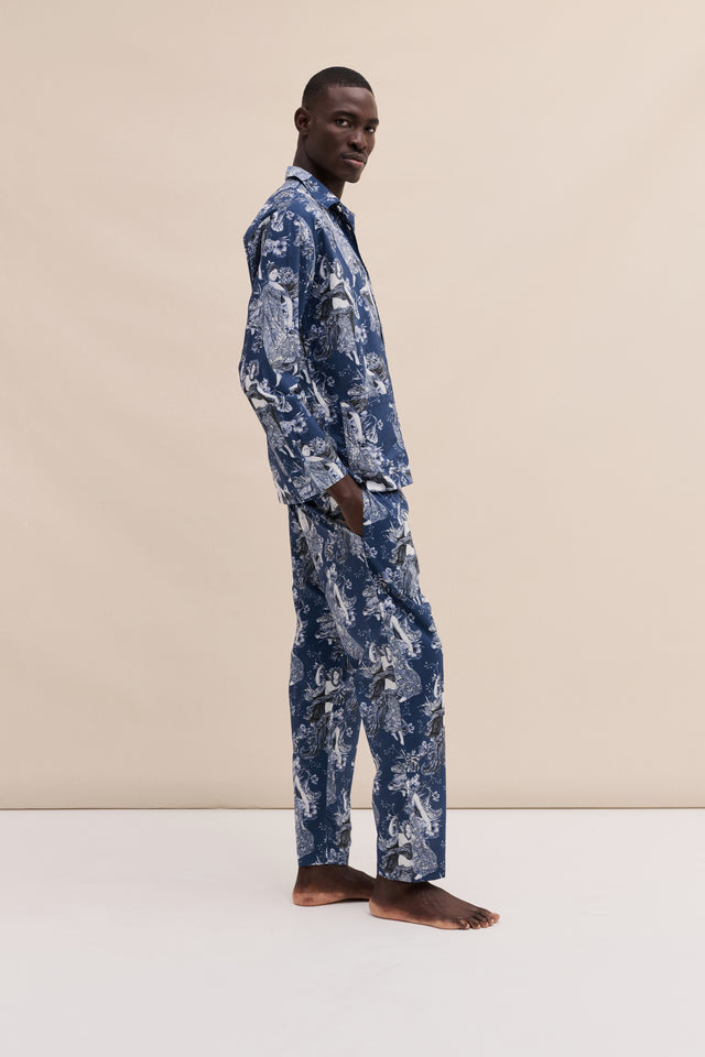Men’s Pocket Pyjama Set Flora Navy