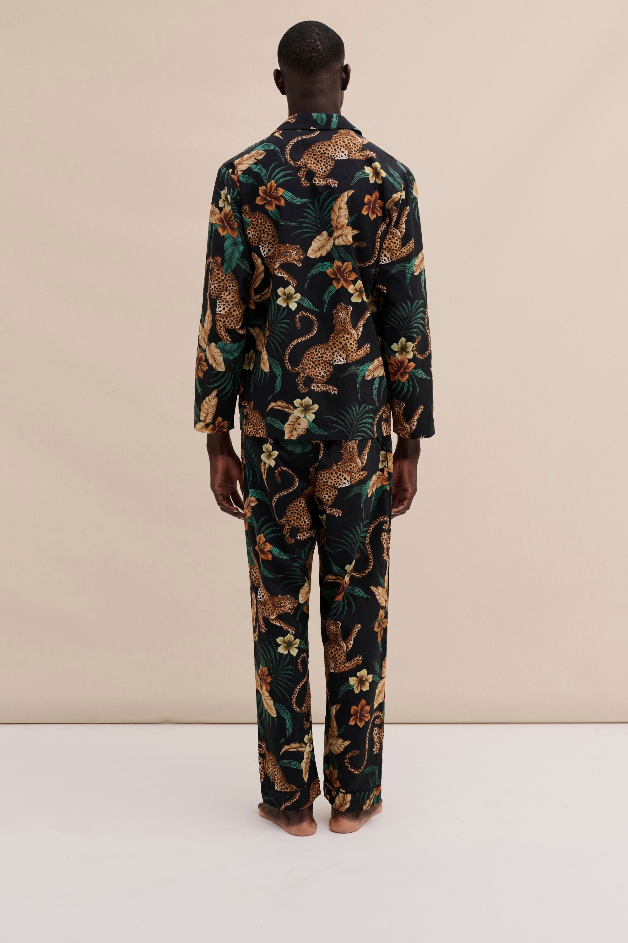 Men's Pocket Pyjama Set Soleia Print Black/Yellow – Desmond & Dempsey