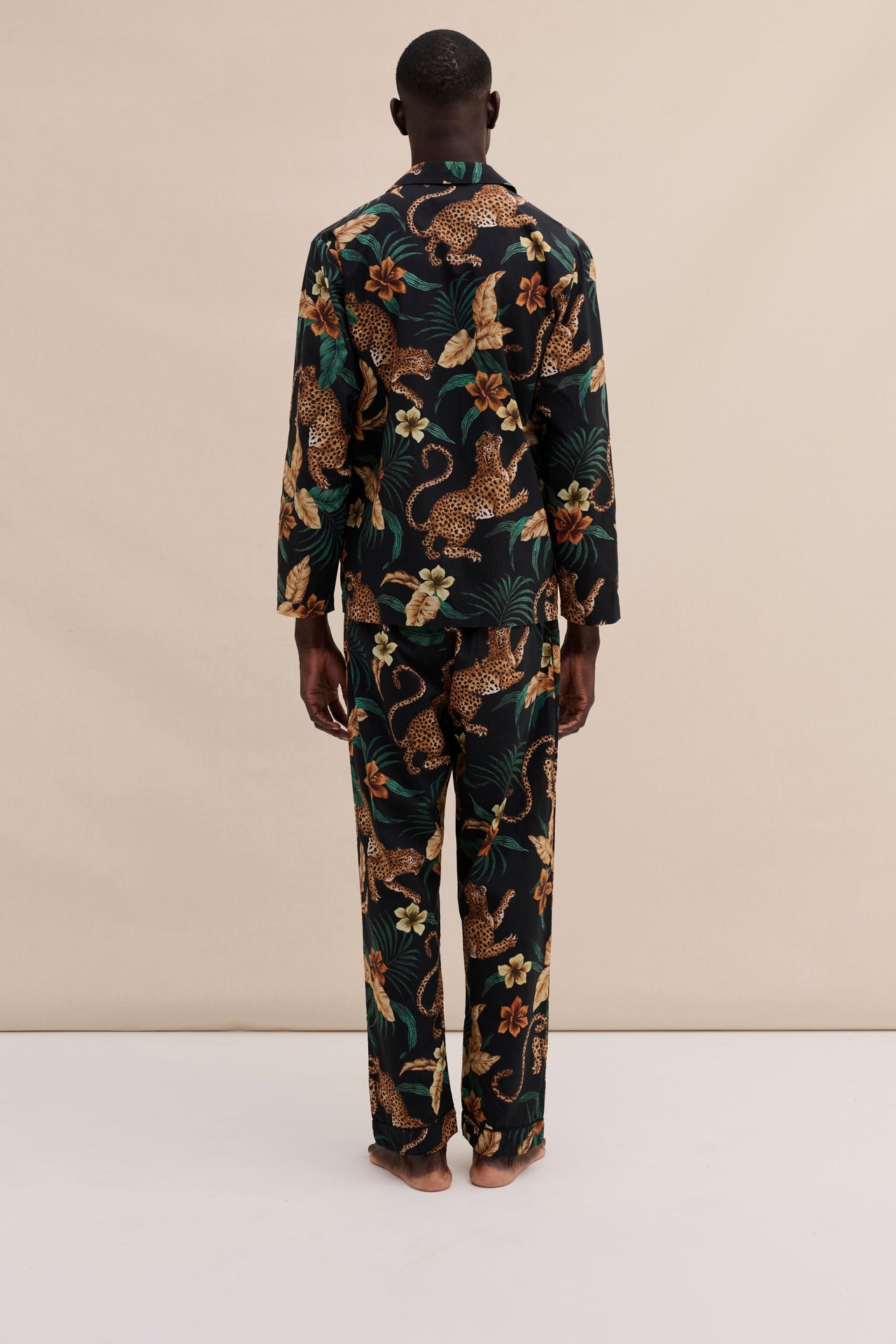 Men’s Pocket Pyjama Set Soleia Print Black/Yellow