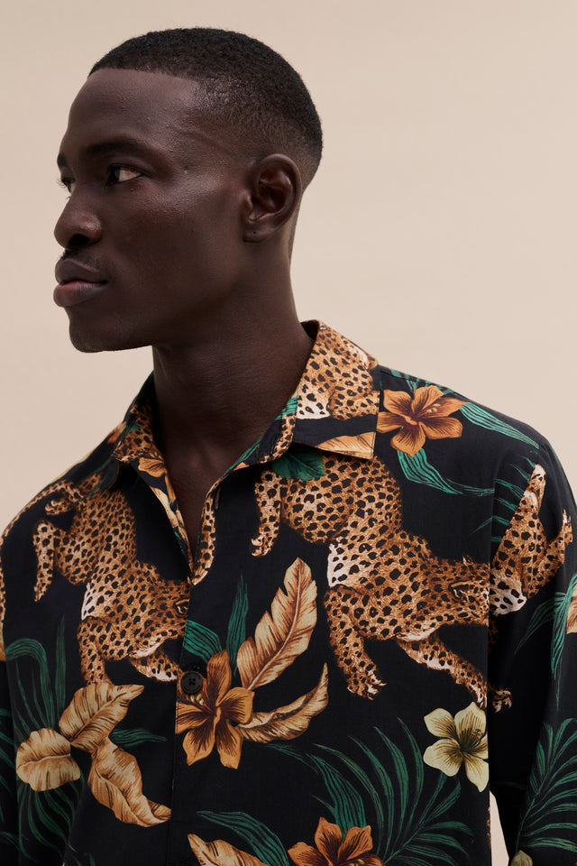 Men’s Pocket Pyjama Set Soleia Print Black/Yellow