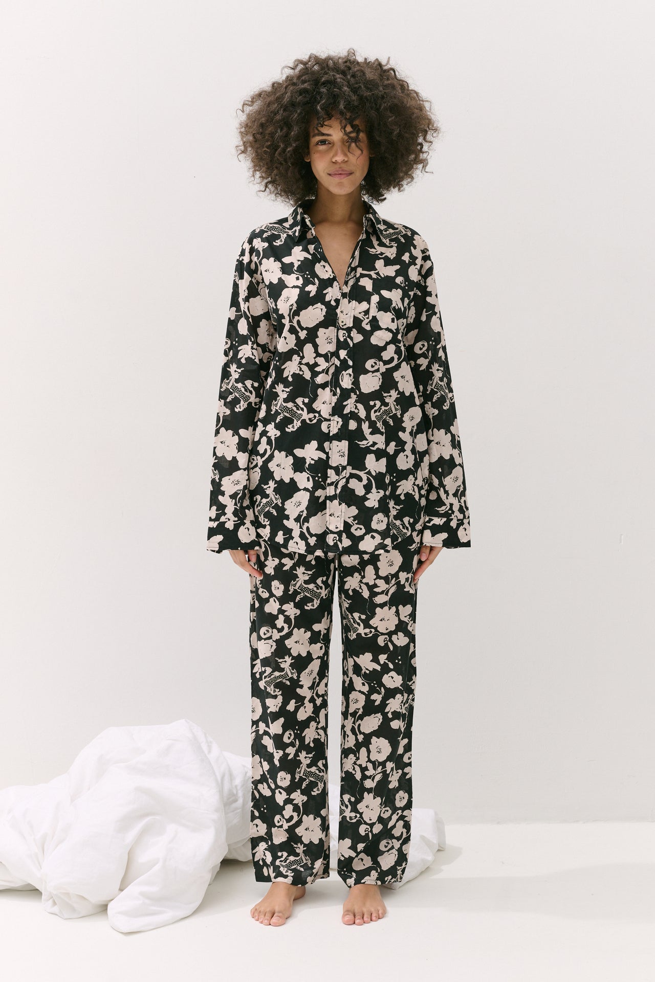 Long Lounge Set Bunny Black/Cream