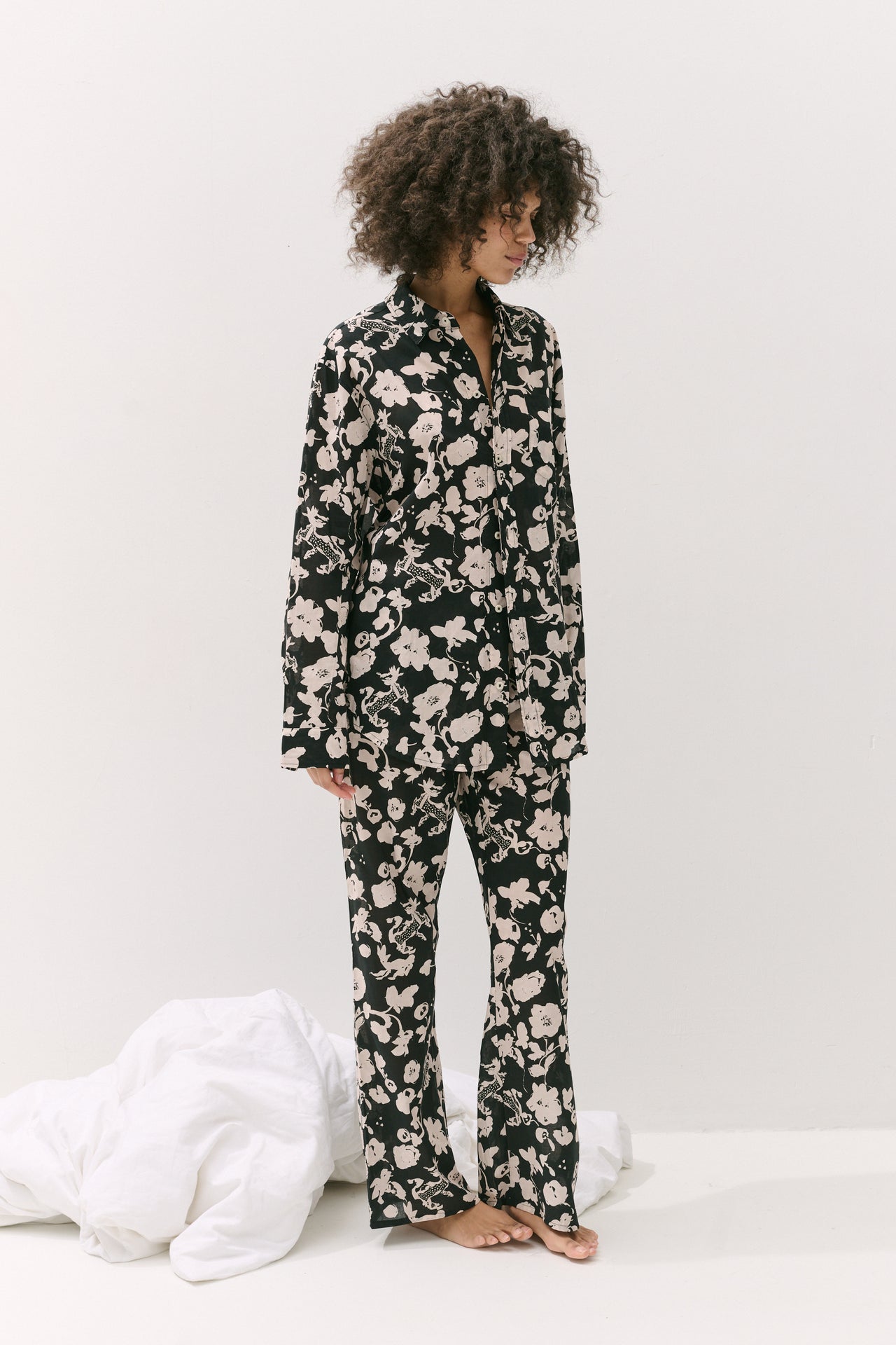 Long Lounge Set Bunny Black/Cream