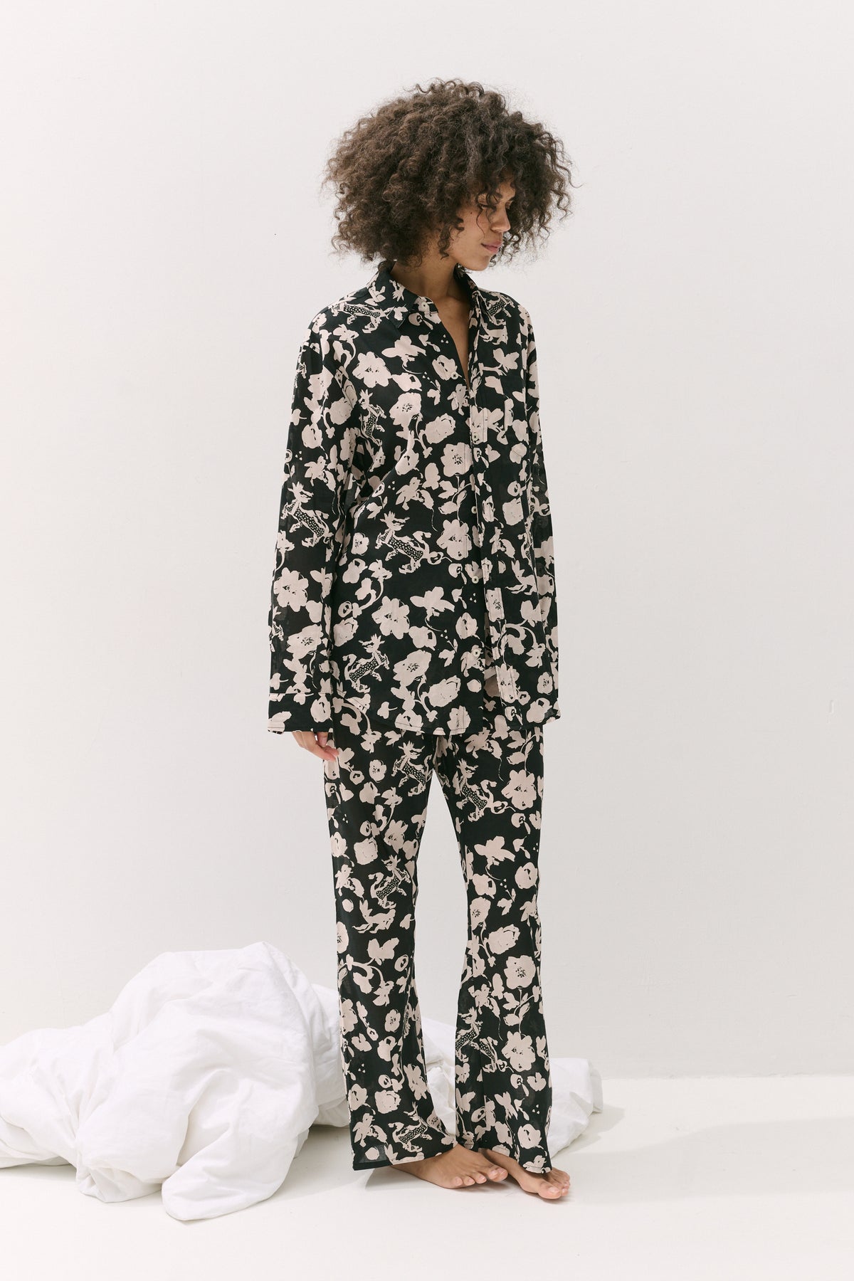 Long Lounge Set Bunny Black/Cream