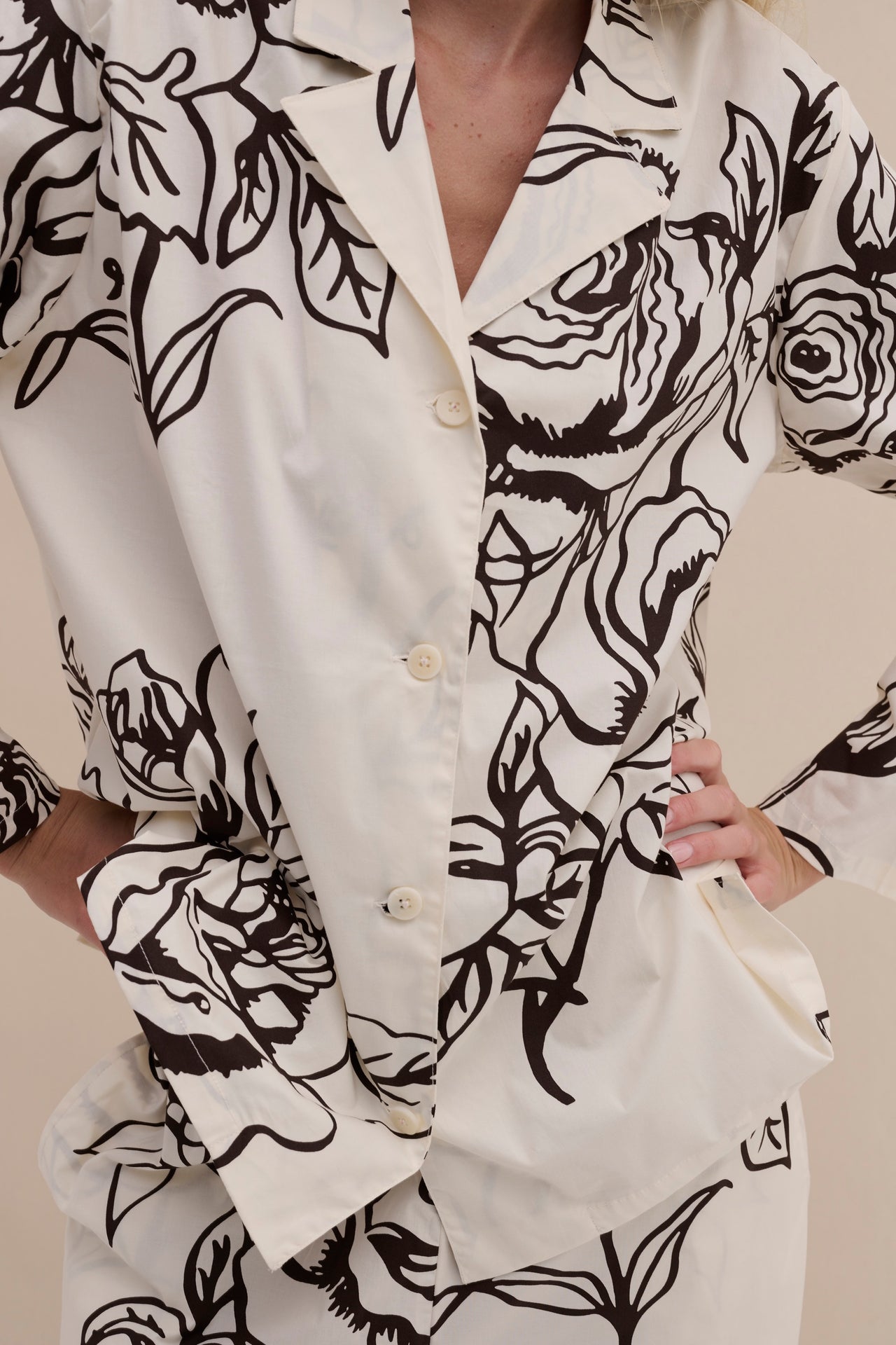 402 Shirt Rose Cream Brown