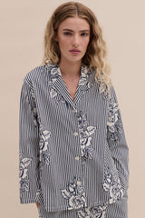 402 Shirt Pinstripe Rose Navy