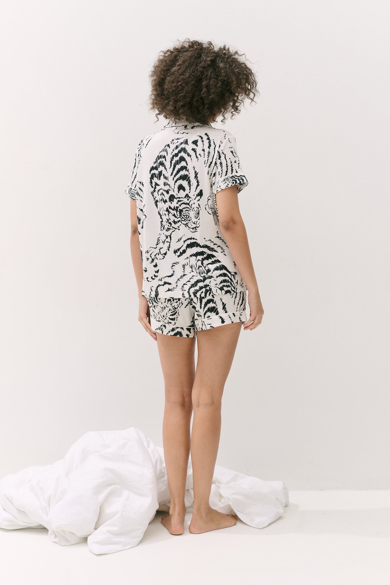 Lyocell Jersey Short Pyjama Set Tigress Cream