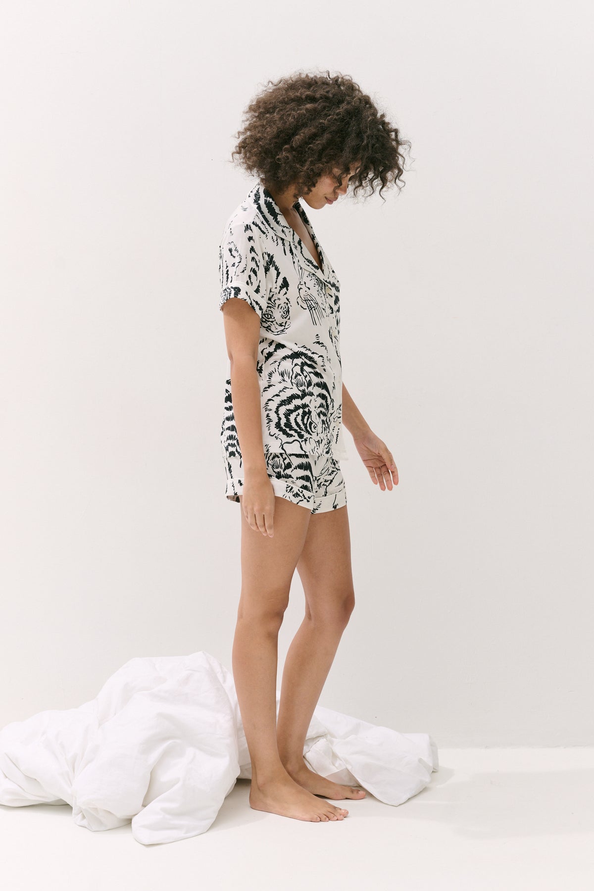 Lyocell Jersey Short Pyjama Set Tigress Cream