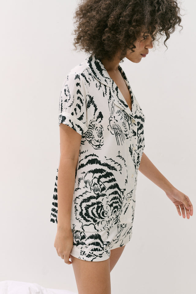 Lyocell Jersey Short Pyjama Set Tigress Cream
