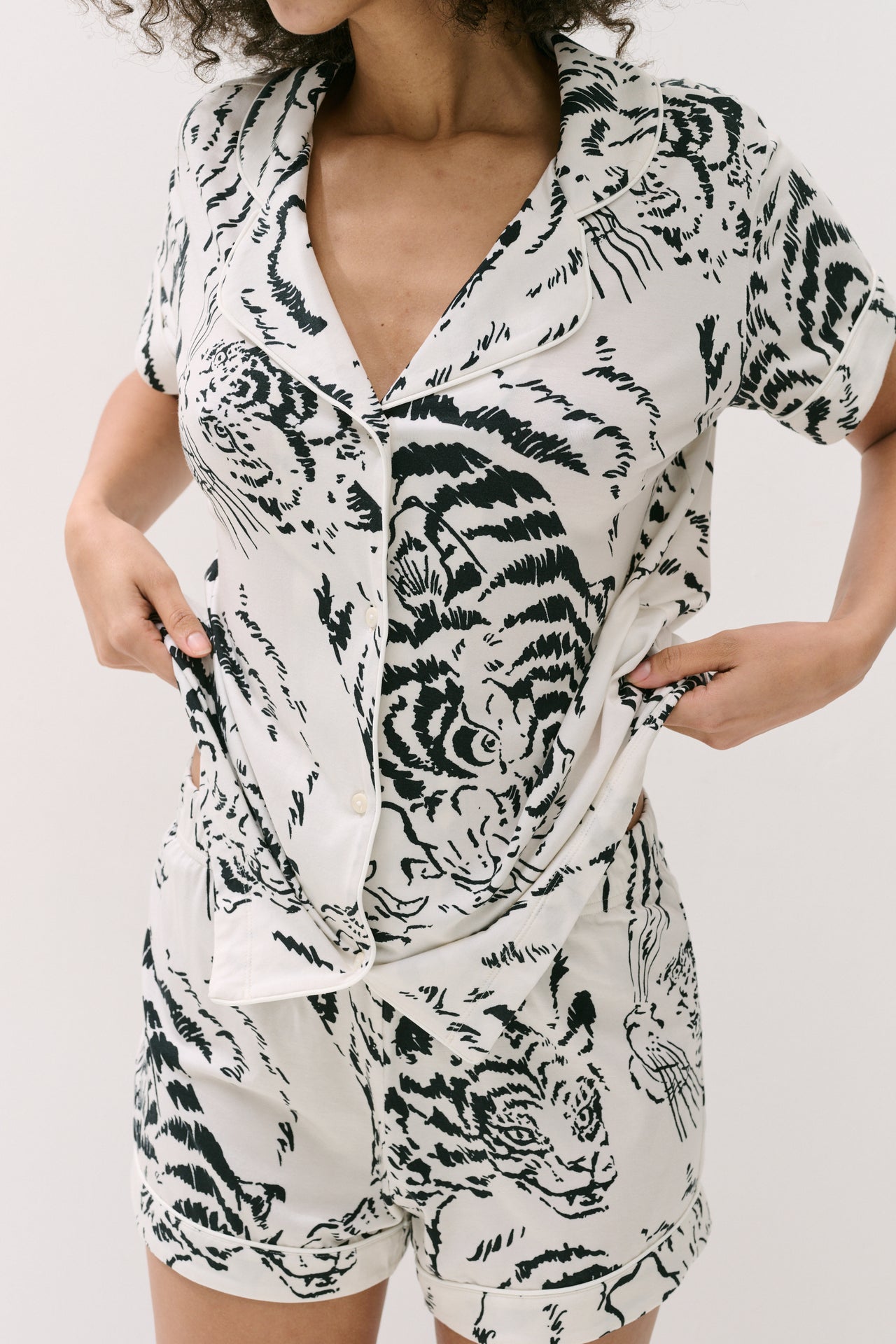 Lyocell Jersey Short Pyjama Set Tigress Cream