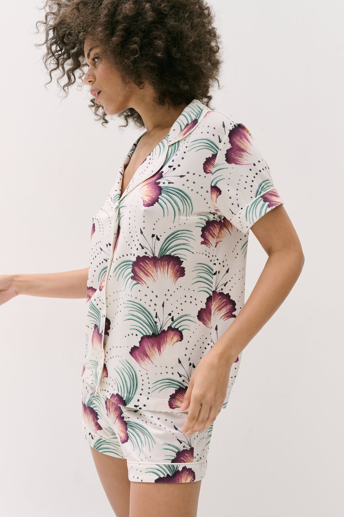 Lyocell Jersey Short Pyjama Set Tigerlily Cream