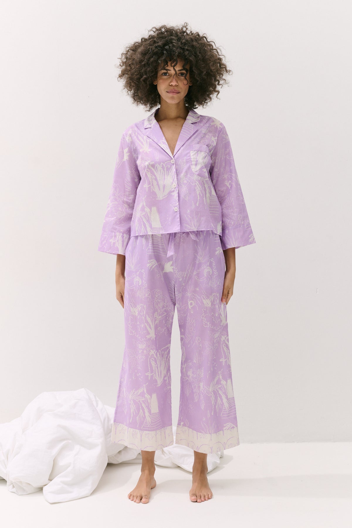 Boxy Shirt Wide Leg Trouser Set Temple Del Sol
