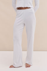 Pointelle Lounge Trousers White