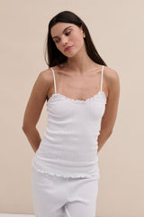 Soft V Tank Top White
