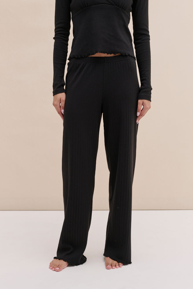 Pointelle Lounge Trousers Black