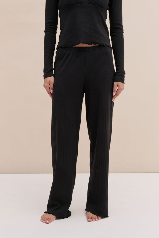 Pointelle Lounge Trousers Black
