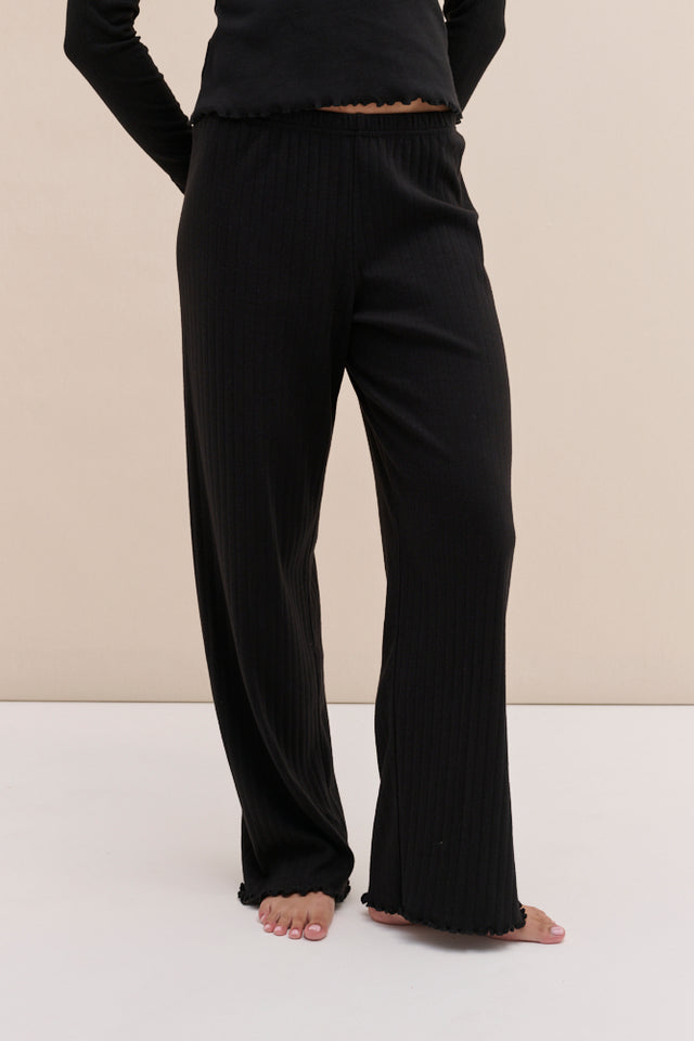 Pointelle Lounge Trousers Black