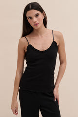 Soft V Tank Top Black
