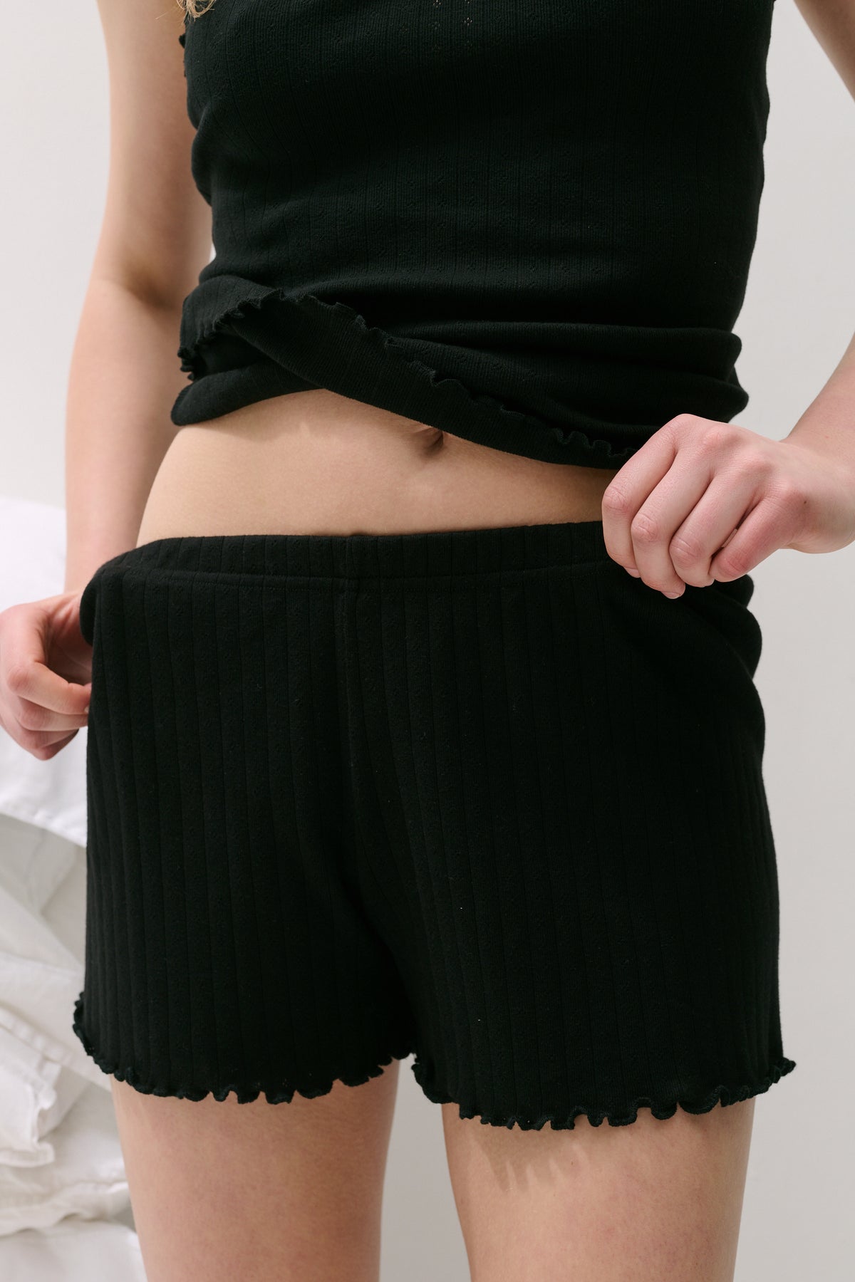 Pointelle Shorts Black