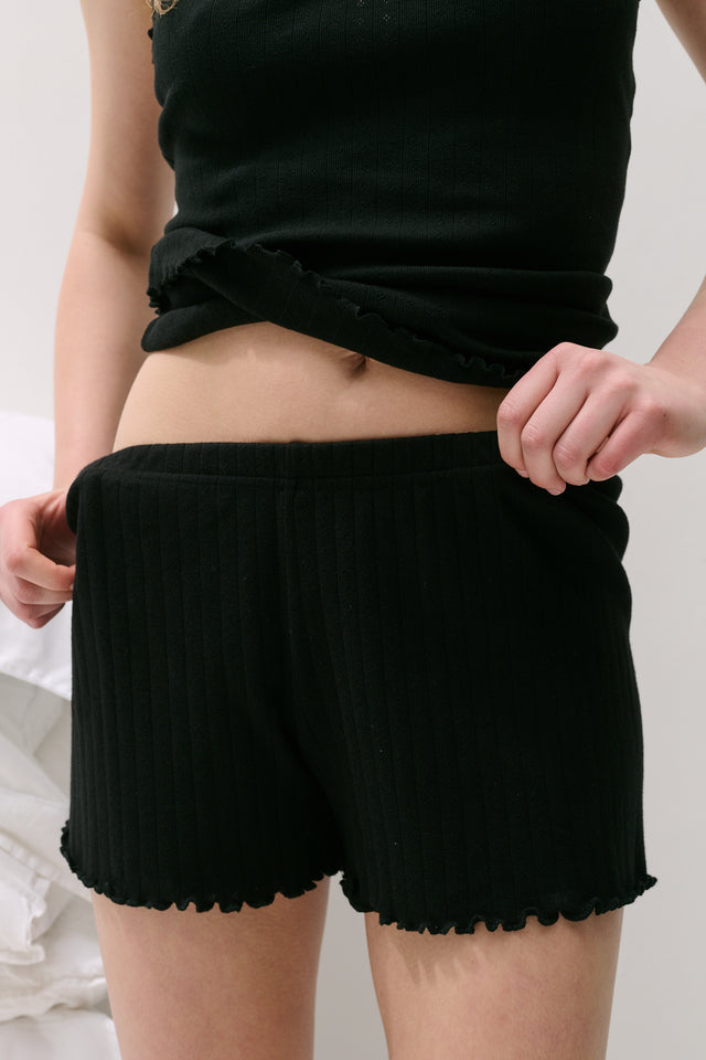 Pointelle Shorts Black