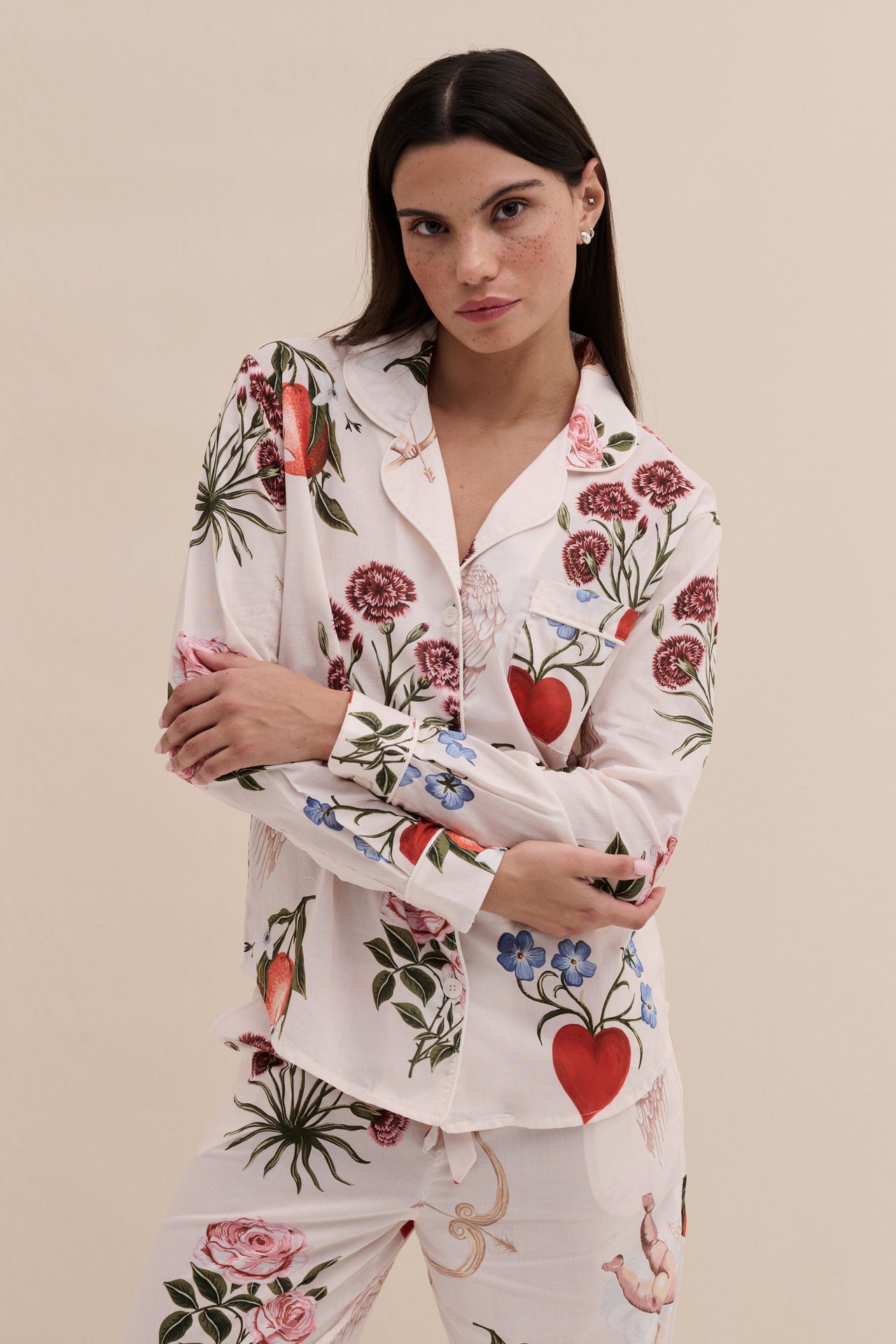 Long Pyjama Set Primavera Cream